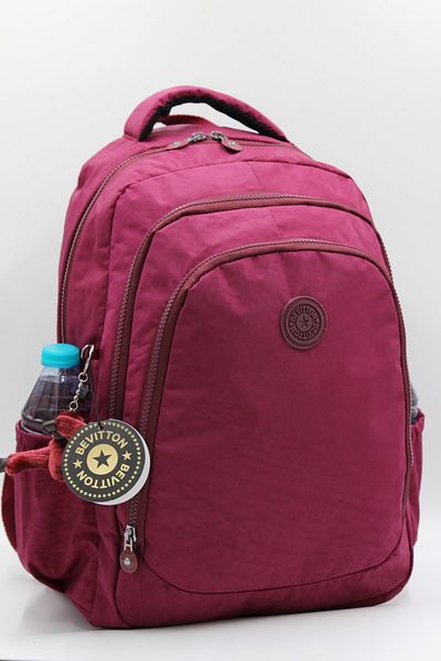 Bevitton Rucsac de școală Crinkle Waterproof Fabric Unixes Claret Red 6800