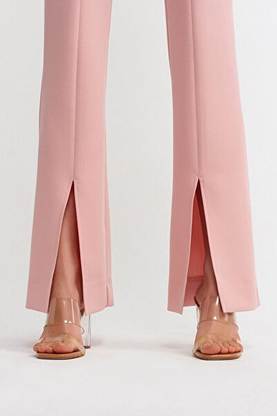 Dilvin 70318 Slit Detailed Παντελόνι-Σκούρα Πούδρα