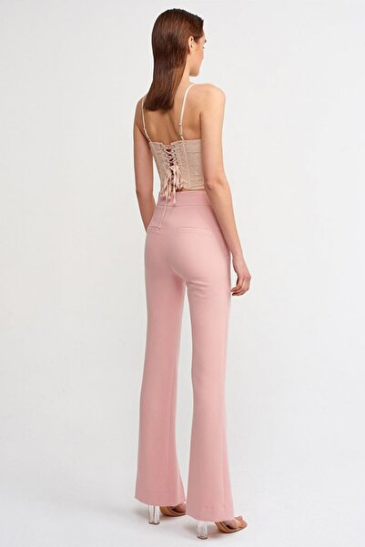 Dilvin 70318 Slit Detailed Παντελόνι-Σκούρα Πούδρα