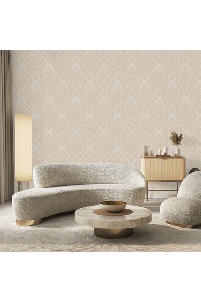 Adawall Dante Seri Zengin Damask Desenli Duvar Kağıtı 1405-3: Krem