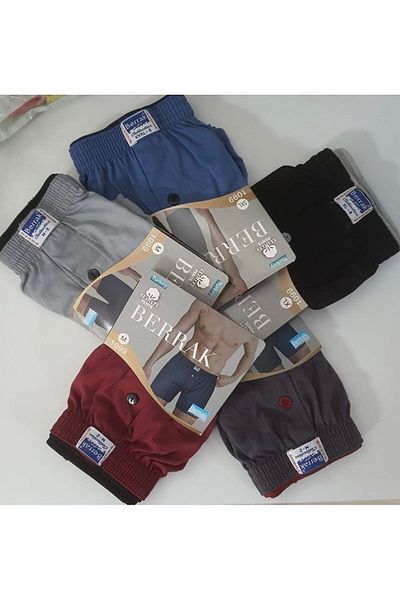 Muraty Men's Mixed Color Boxer Combed Cotton 5 Pack Berrak