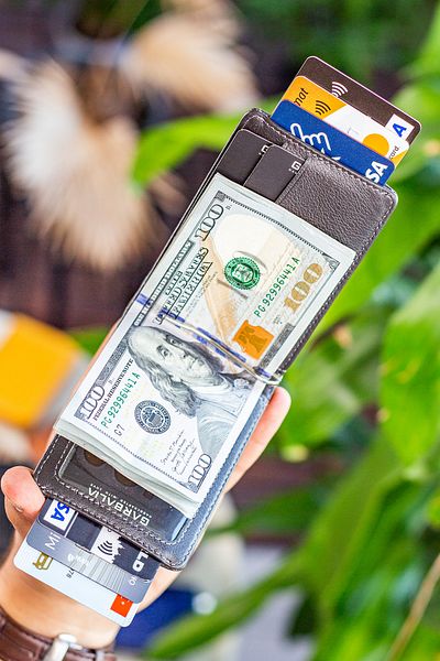 Garbalia Πορτοφόλι Celtic Genuine Leather - Anthracite Card Holder with RFID Blocker and Money Clamp