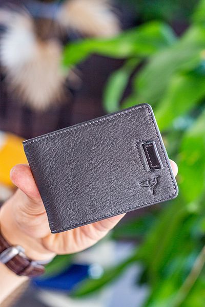 Garbalia Πορτοφόλι Celtic Genuine Leather - Anthracite Card Holder with RFID Blocker and Money Clamp