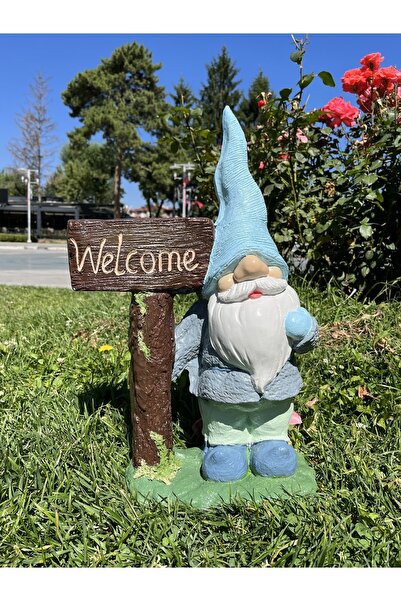 Bat Art House Welcome Cüce Bahçe Heykeli Polyester Biblo Ev Dekorasyon