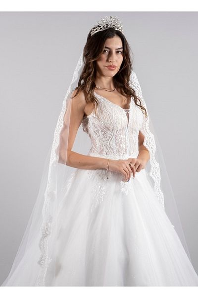 paris in paris حجاب فستان الزفاف دانتيل فرنسي طويل أوف وايت 220 سم حجاب الزفاف والزفاف