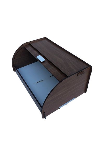dehaberk Bread Box, Walnut Color Wooden Bread Box, Wooden Bread Storage Cabinet with Cover, Bread Box