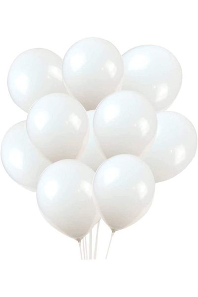 Janissary 100 Pieces White Balloons Indoor, Decoration, Birthday Party