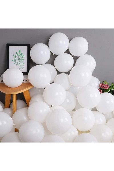 Janissary 100 Pieces White Balloons Indoor, Decoration, Birthday Party