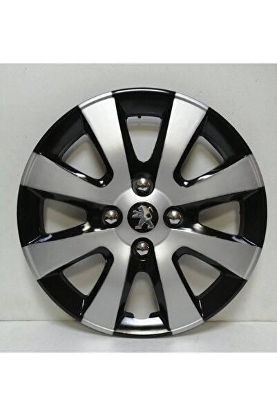 Peugeot 301 15"inç Kırılmaz 4 Adet 1 Takım Siyah Gri Jant Kapağı Seti