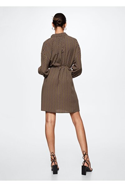 MANGO Woman Desenli Gömlek Elbise