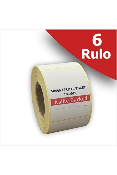 Kalite Barkod 50x40 Termalno nalepnica | 6 Rolls Barcode nalepnica
