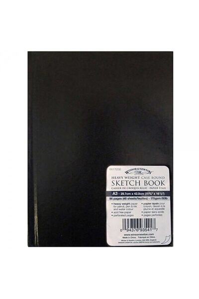 Winsor Newton Winsor & Newton : Black Hard Cover Sketchbook : 170 Gr (48 Sheets) : A3