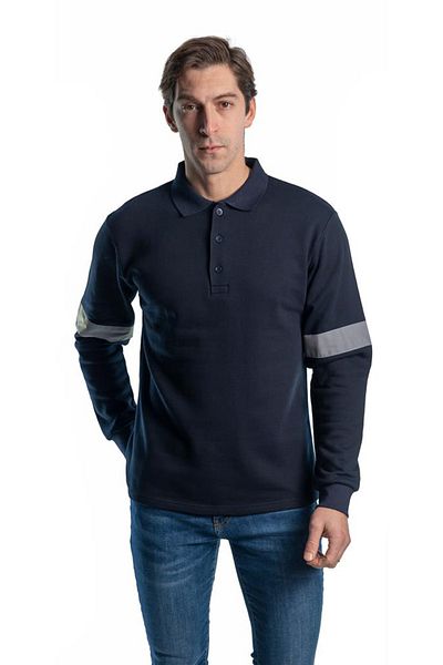 Şensel Hanorac reflectorizant cu gât polo albastru bleumarin - 107e5645