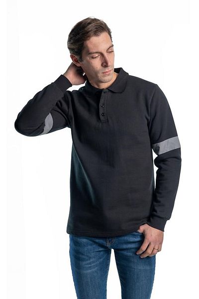 Şensel Hanorac negru reflector cu gât polo -107e5650