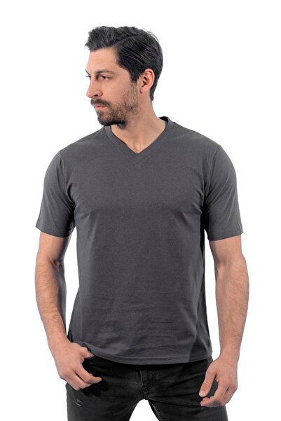 Şensel Μπλουζάκι με λαιμόκοψη V, Σκούρο Γκρι -113e232- T-shirt, Tshirt, Κοντό...