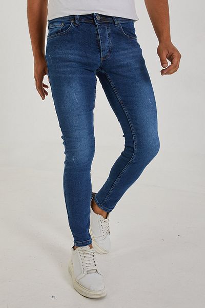MODAMESTO Ανδρικό τζιν Laser Skinny Leg Lycra Blue Slim Fit