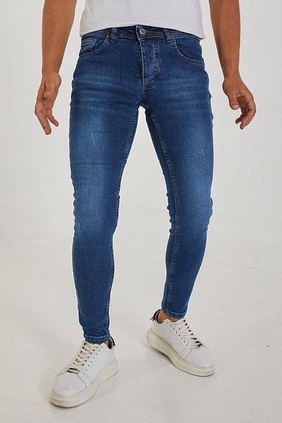 MODAMESTO Ανδρικό τζιν Laser Skinny Leg Lycra Blue Slim Fit