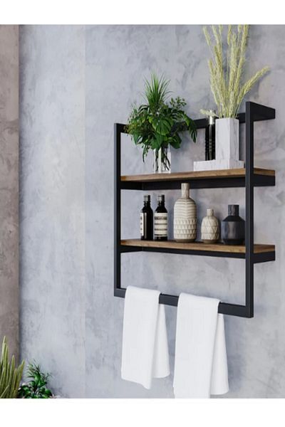 lyla concept Linda Organizer και Ράφι Μπάνιου Μαύρο Ματ Μεταλλικό