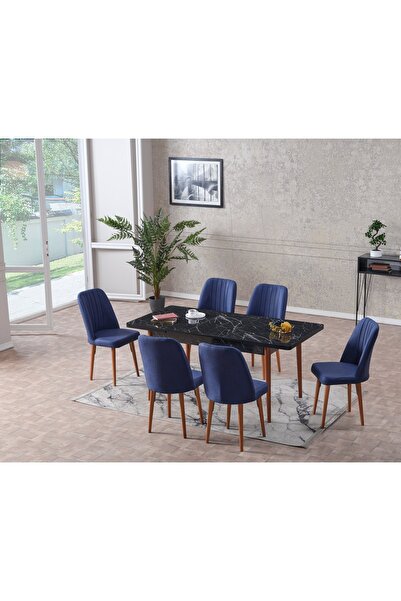 ADAHOME Oya Açılır 6 Kişilik Mutfak Masası Takımı Yemek Masası Takımı