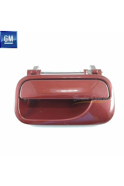 GM Opel Vectra B Non-Perforated Left Door External Opening Handle Claret Red (Dark Red) Original