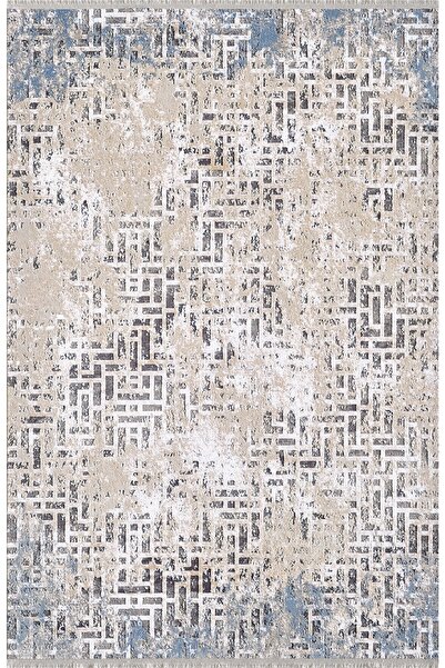 ATLAS HALI Vage Vq00c Gri Hardal Mavi Modern Desen Halı