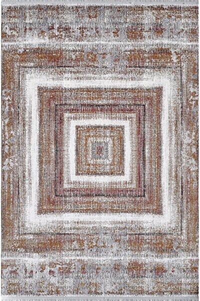 Royal Halı Elite Qe08b Gri Antrasit Kiremit Modern Desen Halı