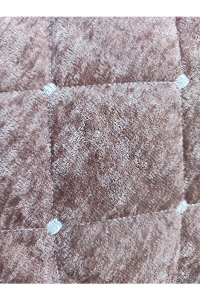 Firuze 3 Parça Jakar Desenli Kadife Çift Kişilik Yatak Örtüsü Takımı Mia Gülkurusu