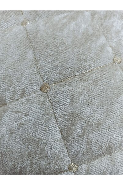 Firuze 3 Parça Jakar Desenli Kadife Çift Kişilik Yatak Örtüsü Takımı Mia Kapucuno