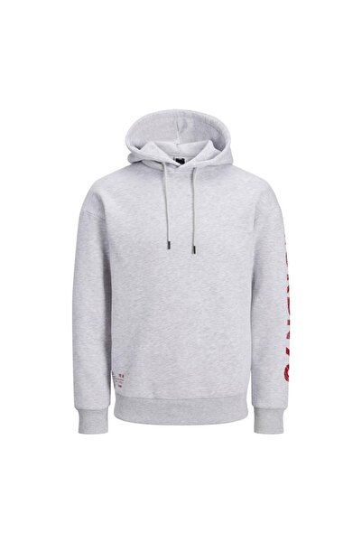 Jack & Jones Ανδρικό γκρι φούτερ Jack Jones Mono Sweat Hood 12216279-05