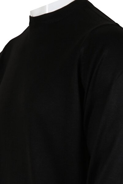 Modarar Men's Black Sweater Half Fishing Wool Classic Regular Fit