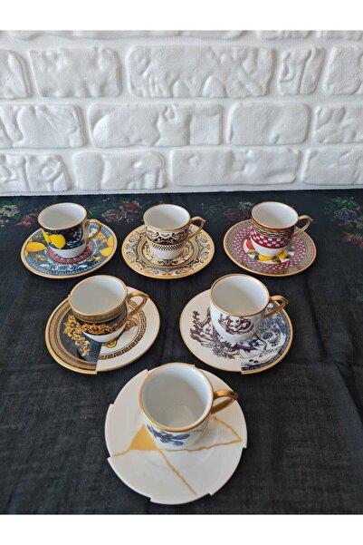 EMİRA HOME Karma Cup Set - Coffee Cup Set for 6 People