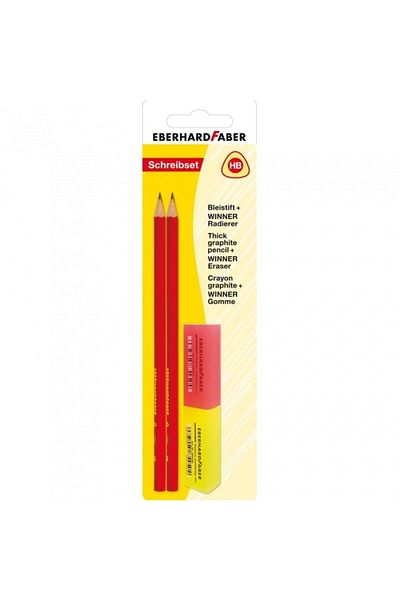 Eberhard Faber Schreibset 2 Pieces Pencil + 2 Eraser Set