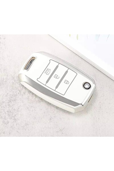 AYZ GARAGE Κάλυμμα θήκης κλειδιού από υλικό Kia Switchblade Tpu σε λευκό χρώμα