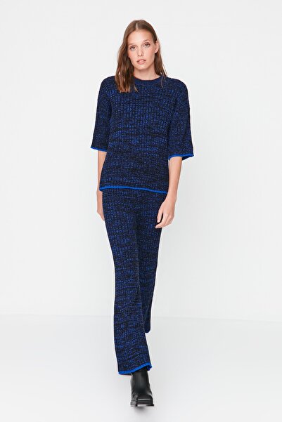 Trendyol Collection Black Gradient Patterned Knitwear Top and Bottom Set TWOAW23AU00191