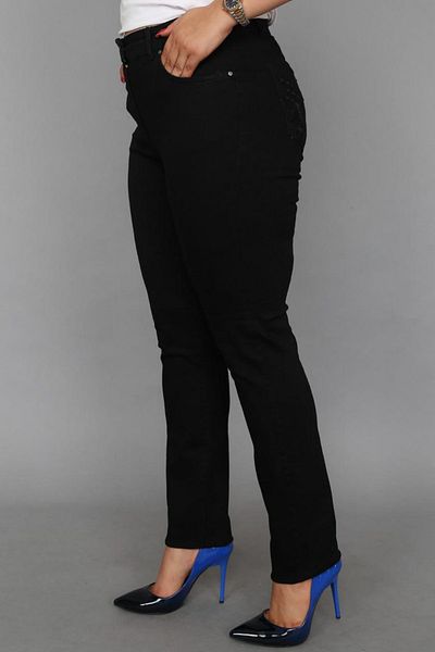 xlargebutik Women's Clothing High Waist Lycra Black Jeans
