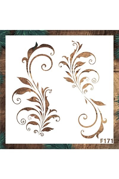 STENCİLTASARIM Stencil Tasarım F171 Sürgün- Dekoratif Duvar, Eşya, Fayans,kum...