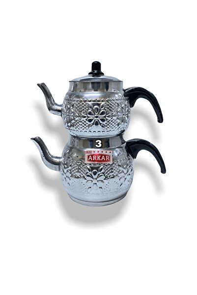 YILDIZ ARKAR Alüminyum Çaydanlık Motifli Orta Boy No 3 (TOPLAM 2,50 LİTRE)