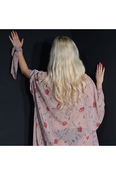 Tedz Collection Paredora Dried Rose Floral Patterned Kimono Pareo