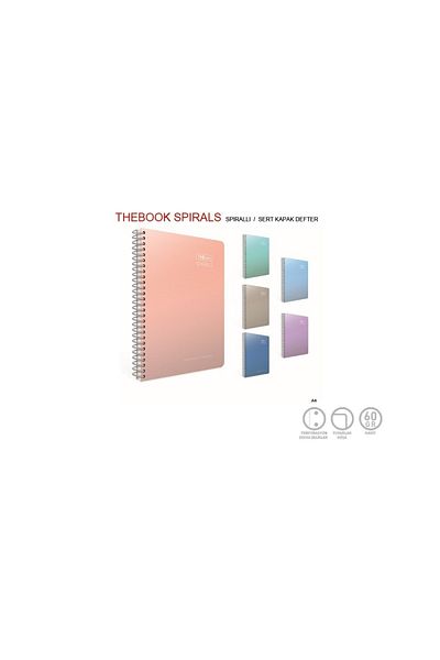 Gıpta دفتر Thebook ذو الغلاف الصلب الحلزوني مقاس A4 200 ورقة مخططة