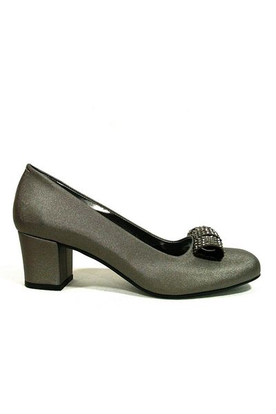 Şener Bronze Brown Bow Heeled Women's Shoes