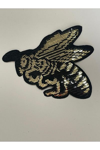 Gönülden Tasarım 11x10 Cm Bee Sequined Iron-On Patch Applique