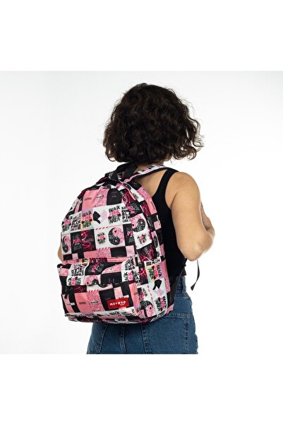 muyoso حقيبة ظهر باللون الأسود الوردي