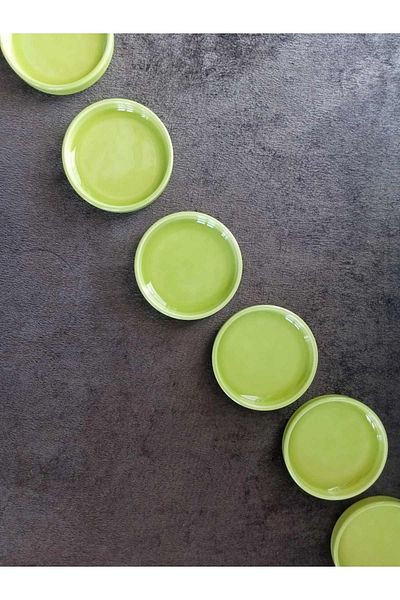 Hipatya Coffee Side 6-Piece Green Stylish Presentation Turkish Delight Bowl