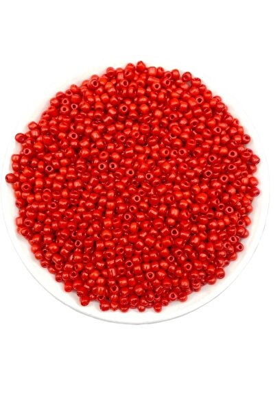 Caglar Accessories 50 γραμμάρια κόκκινες ματ γυάλινες χάντρες άμμου - για κατ...