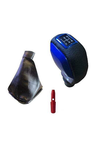 MODA Tofaş Deri Kaplama Mavi Spor Vites Topuzu Ve Vites Körüğü