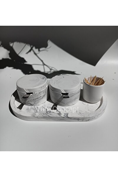 Ture Concept Marble Patterned Spice Rack Set