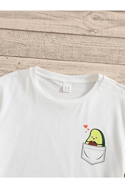 LePold Μπλουζάκι για κορίτσι/αγόρι με στάμπα με τσέπη αβοκάντο