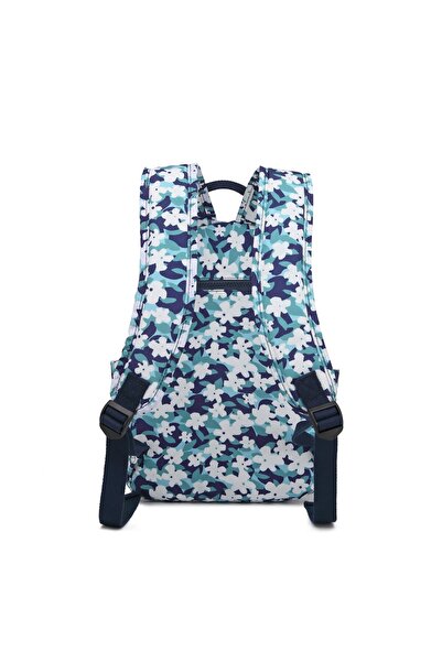 SMART BAGS Orta Boy Kadın Sırt Çantası Krinkıl Kumaş 3133 Yeşil Flower