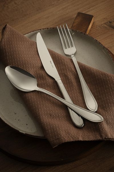 Hisar Avşa 30 Piece Steel Fork Spoon Knife Set
