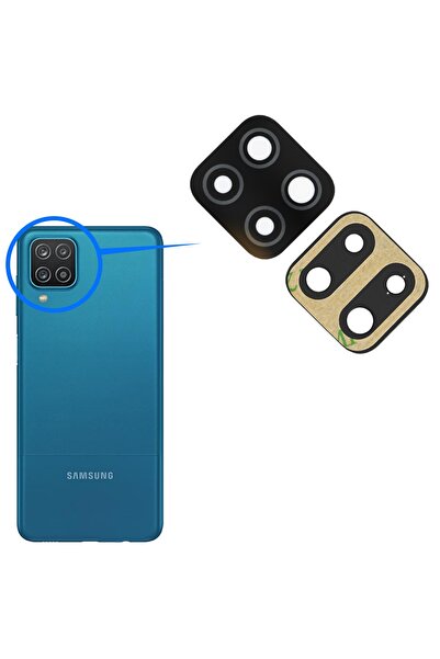 FLAGEN Samsung Galaxy A12 Compatible Rear Camera Glass Lens with Adhesive